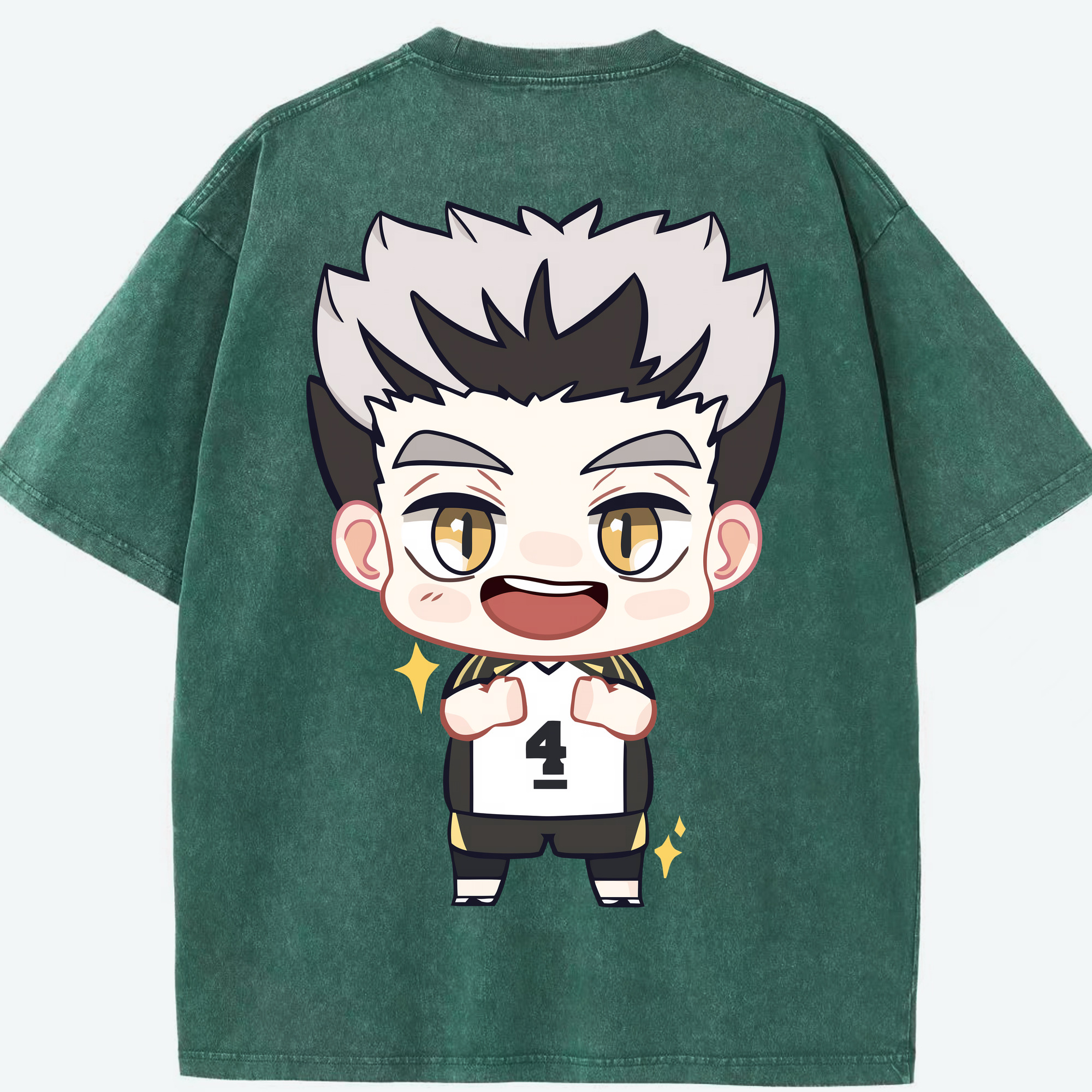 （画像用） ハイキュー!! Haikyu!! 綿100% ヴィンテージ風 半袖Tシャツ（背面プリント）
